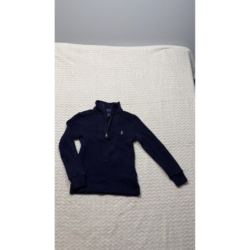 Polo Ralph Lauren Kids Navy Blue Quarter Zip Pullover Sweater Size 4 Logo